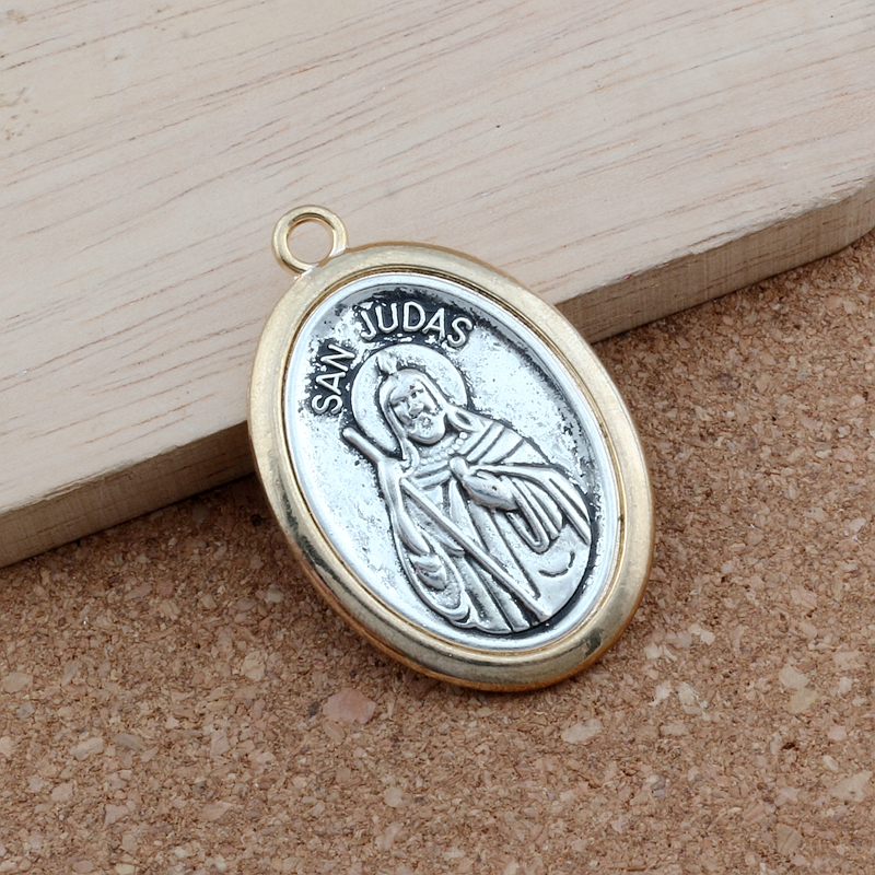 10Pcs 30x44.8mm Two-tone San Judas Tadeo Charm Pendants Religion DIY Jewelry Fit Pendants Necklace Christmas gift A-561
10Pcs 30x44.8mm Two-tone San Judas Tadeo Charm Pendants Religion DIY Jewelry Fit Pendants Necklace Christmas gift A-561