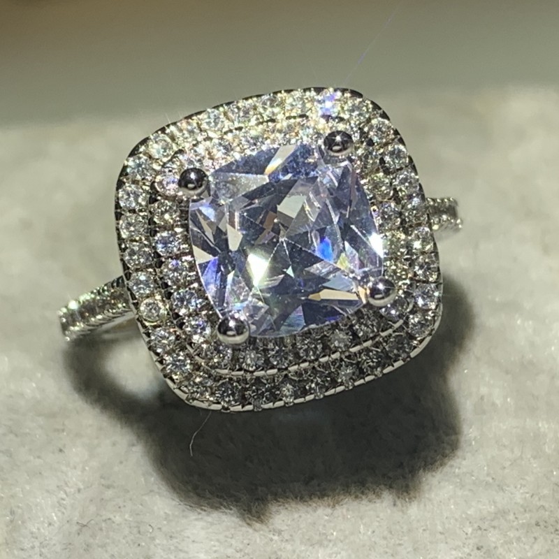 Sterg Sier White Topaz Dia CZ Bridal Wedding Band Ring