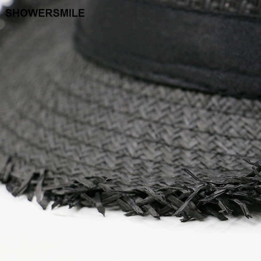 SHOWERSMILE Brand Khaki Straw Hat Men Panama Caps Summer Style Sun Hat Beach Holiday Classic Male Hats And Caps D19011106