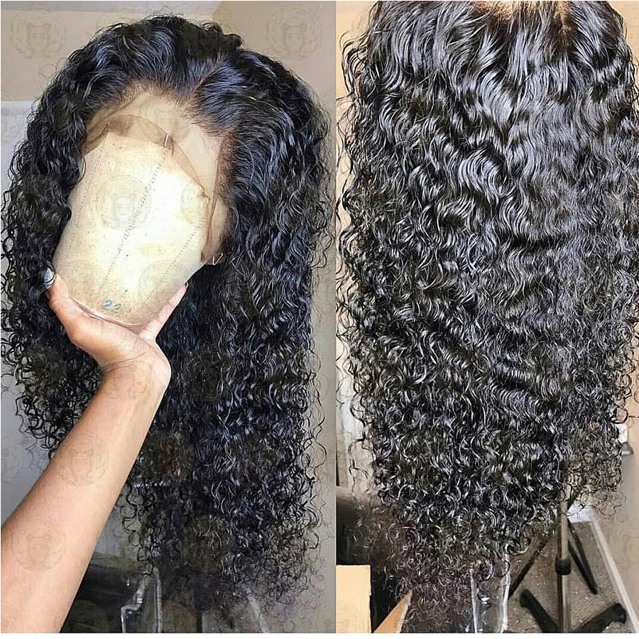 Curly lace front human hair wig for black women full natural 130%density afro kinky wave 360 laces frontal brazilian hairs wigs diva1