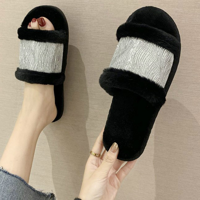 Autumn Summer Shiny Striped Sexy Women Fur slides Slippers Cute Ladies Flats Shoes Slip on Home Furry Warm Slippers Female, Black
Autumn Summer Shiny Striped Sexy Women Fur slides Slippers Cute Ladies Flats Shoes Slip on Home Furry Warm Slippers Female, Black