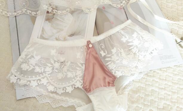 2019 New Arrival Plus Size M L XL 3XL Princess Lovely Cute Lolita Kawaii Sexy Embroidery Satin Lace Panties Underwear brief T200110