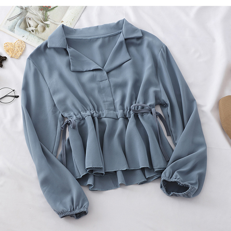 Spring Long Sleeve Blouse For Women Turn Down Collar Waist Lace Up Solid Blusas Slim Pleated Shirt Autumn Top Women Shirt, Pink
Spring Long Sleeve Blouse For Women Turn Down Collar Waist Lace Up Solid Blusas Slim Pleated Shirt Autumn Top Women Shirt, Pink