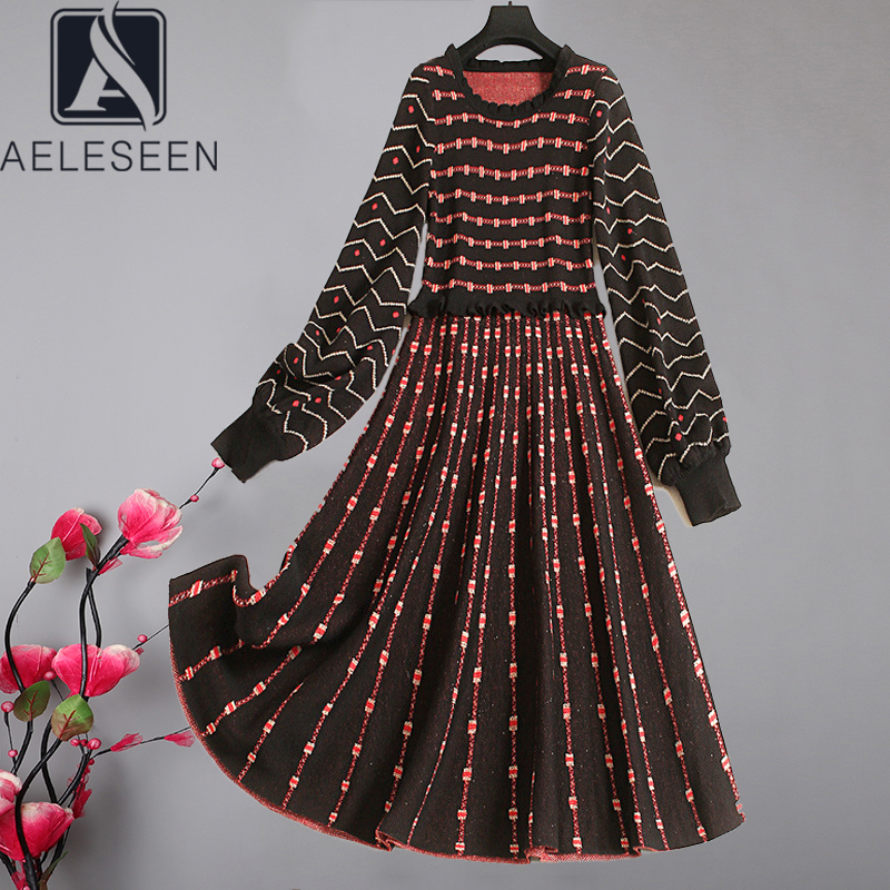 AELESEEN Runway Fashion Knitted Dress Autumn Winter Women' Long Sleeve Contrast Color Elgant New Year Christmas Party Dress, As pic
AELESEEN Runway Fashion Knitted Dress Autumn Winter Women' Long Sleeve Contrast Color Elgant New Year Christmas Party Dress, As pic