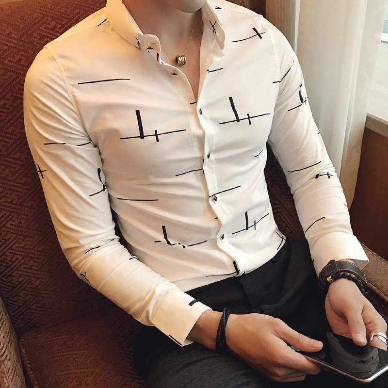 Winter Dress Shirts Men Slim Fit Printed Long Sleeve Solid Gentleman Casual Business Blouses Design Tees Tops Men Clothing, Navy blue us size
Winter Dress Shirts Men Slim Fit Printed Long Sleeve Solid Gentleman Casual Business Blouses Design Tees Tops Men Clothing, Navy blue us size