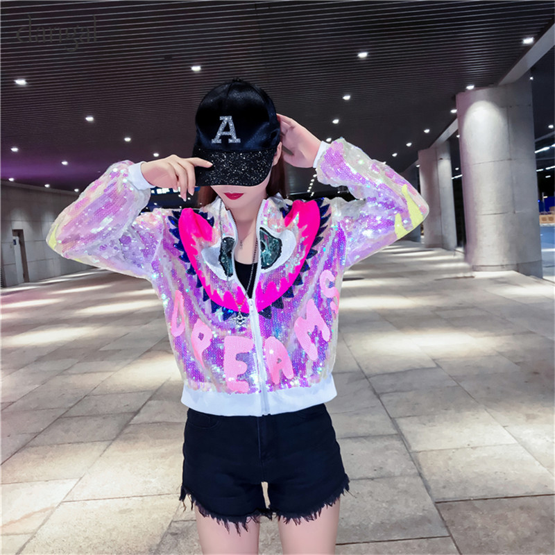 Bomber Jacket WomenSequins Jacket Sequin Top Women Hip Hop Autumn Sequin Coat O-Neck Zipper Out Wear Women College, Black
Bomber Jacket WomenSequins Jacket Sequin Top Women Hip Hop Autumn Sequin Coat O-Neck Zipper Out Wear Women College, Black
