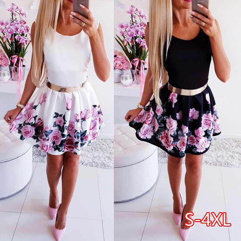 Summer Boho Beach Tank Dress Women' Flower Print Pleated Sleeveless Mini Dress Women Evening Party Femme Dresses, Black
Summer Boho Beach Tank Dress Women' Flower Print Pleated Sleeveless Mini Dress Women Evening Party Femme Dresses, Black