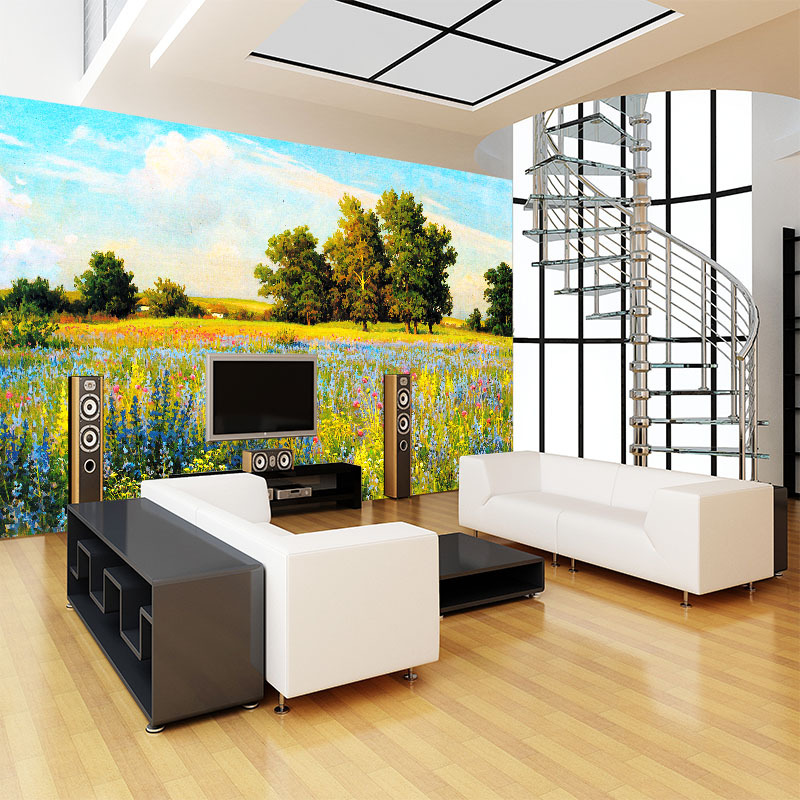 Customized mural WALLPAPER 3D Hand-painted scenery with flowers grasses trees behind TV sofa bed as background in living room, As pic
Customized mural WALLPAPER 3D Hand-painted scenery with flowers grasses trees behind TV sofa bed as background in living room, As pic