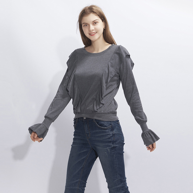 Women O-Neck Long Sleeve Ruffles Tee Shirts Fashion Solid Color Flare Sleeve Female T-Shirts Spring Women Casual Tee Tops, Black
Women O-Neck Long Sleeve Ruffles Tee Shirts Fashion Solid Color Flare Sleeve Female T-Shirts Spring Women Casual Tee Tops, Black