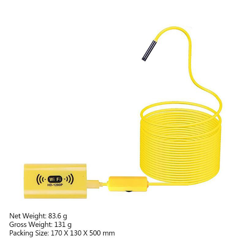 IP68 Waterproof F130 WiFi Endoscope Digital Inspection Cameras 2MP HD 1200P 8 LED 8mm Lens Industrial Borescope Camera For Auto Repair Tool