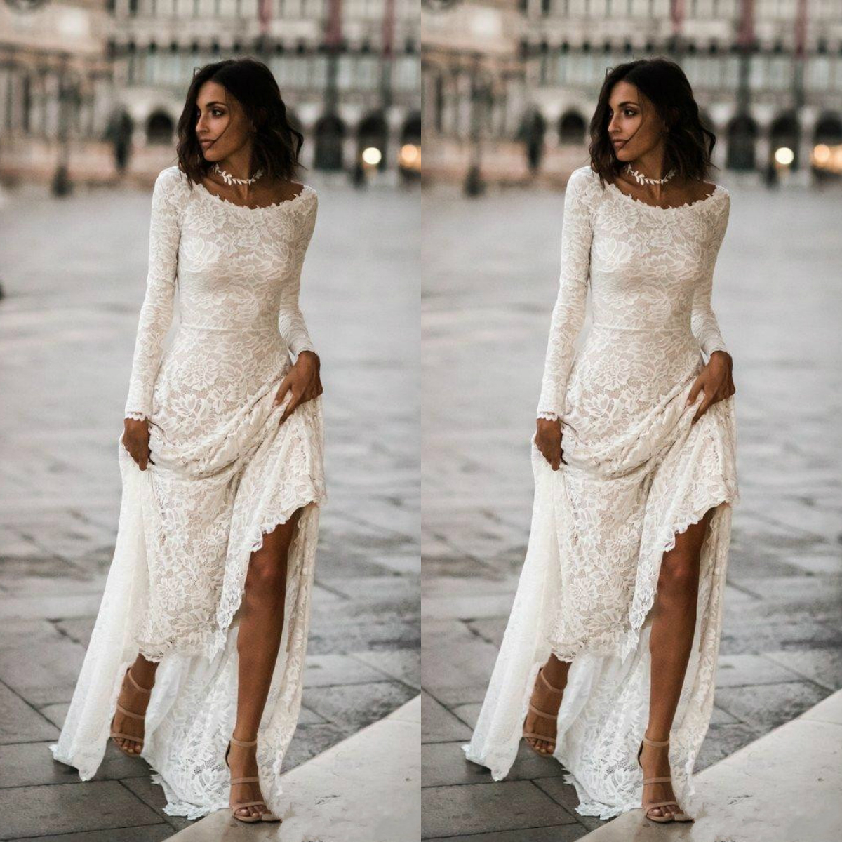 vintage bohemian country wedding dresses full lace long sleeve backless sexy wedding dress bridal gowns custom made vestidos de noiva