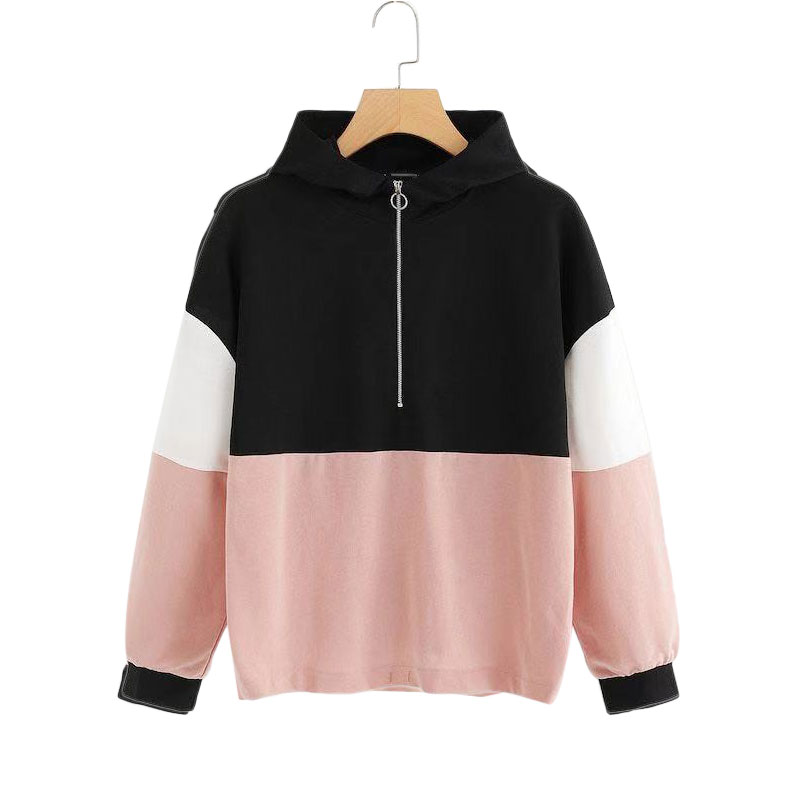 2020 Spring And Autumn Fashion European And American Style Hooded Collar Long Sleeve Contrast Color Stitching Pullover, Pink
2020 Spring And Autumn Fashion European And American Style Hooded Collar Long Sleeve Contrast Color Stitching Pullover, Pink