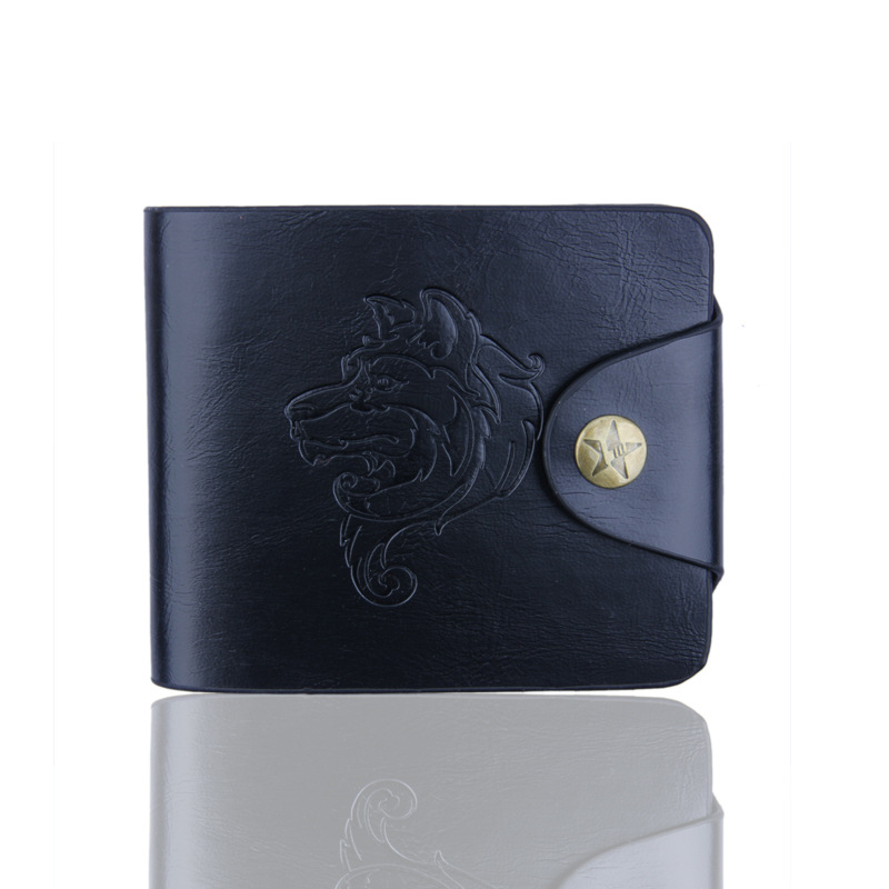 Casual wolf head pattern small wallet men multifunction purse hasp PU leather wallet male famous brand money bag cards ID holder TQ-207, Coffee
Casual wolf head pattern small wallet men multifunction purse hasp PU leather wallet male famous brand money bag cards ID holder TQ-207, Coffee