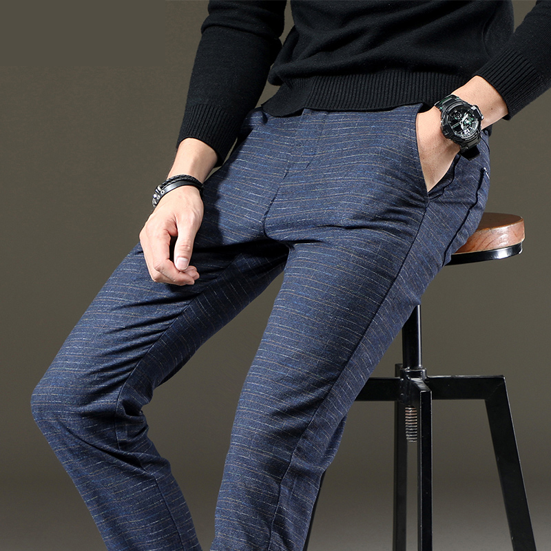 2019 Autumn New Mens Casual Pants Fashion Classic Style Business Casual Stripe Slim-fit Trousers Male Brand Clothes Black Blue
2019 Autumn New Mens Casual Pants Fashion Classic Style Business Casual Stripe Slim-fit Trousers Male Brand Clothes Black Blue