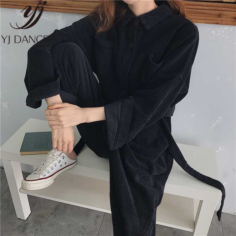 2019 Straight Waist Tooling Jumpsuit Pants Female Spring Autumn New Wild Retro Corduroy Wide Leg Casual Bodysuit Women YYY422, Black
2019 Straight Waist Tooling Jumpsuit Pants Female Spring Autumn New Wild Retro Corduroy Wide Leg Casual Bodysuit Women YYY422, Black
