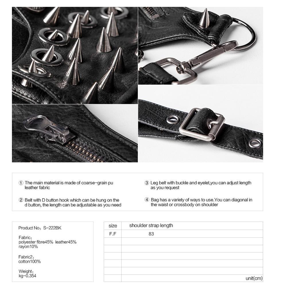 Women PU Leather Drop Leg Bag Rock Motorcycle Female Messenger Shoulder Crossbody Bags Small Waist Fanny Riding Pack