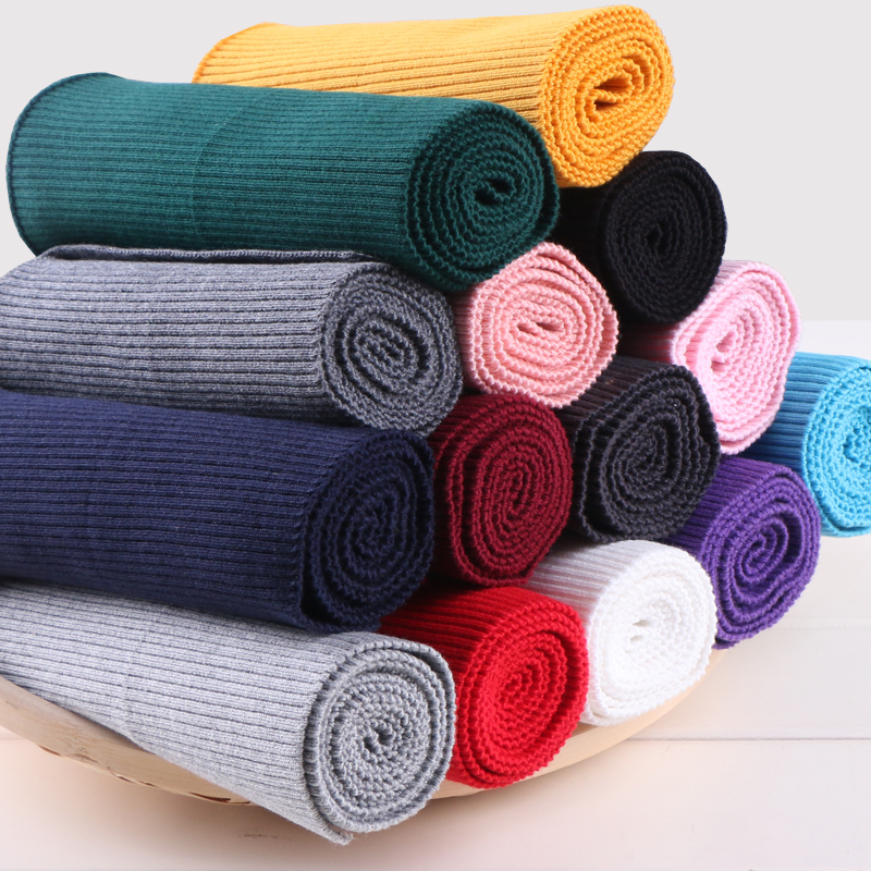Cotton Stretch Knit Sweater Jacket Waistband Cuffs Legs Ribbed Trim Rib Fabric 100cm x 15cm