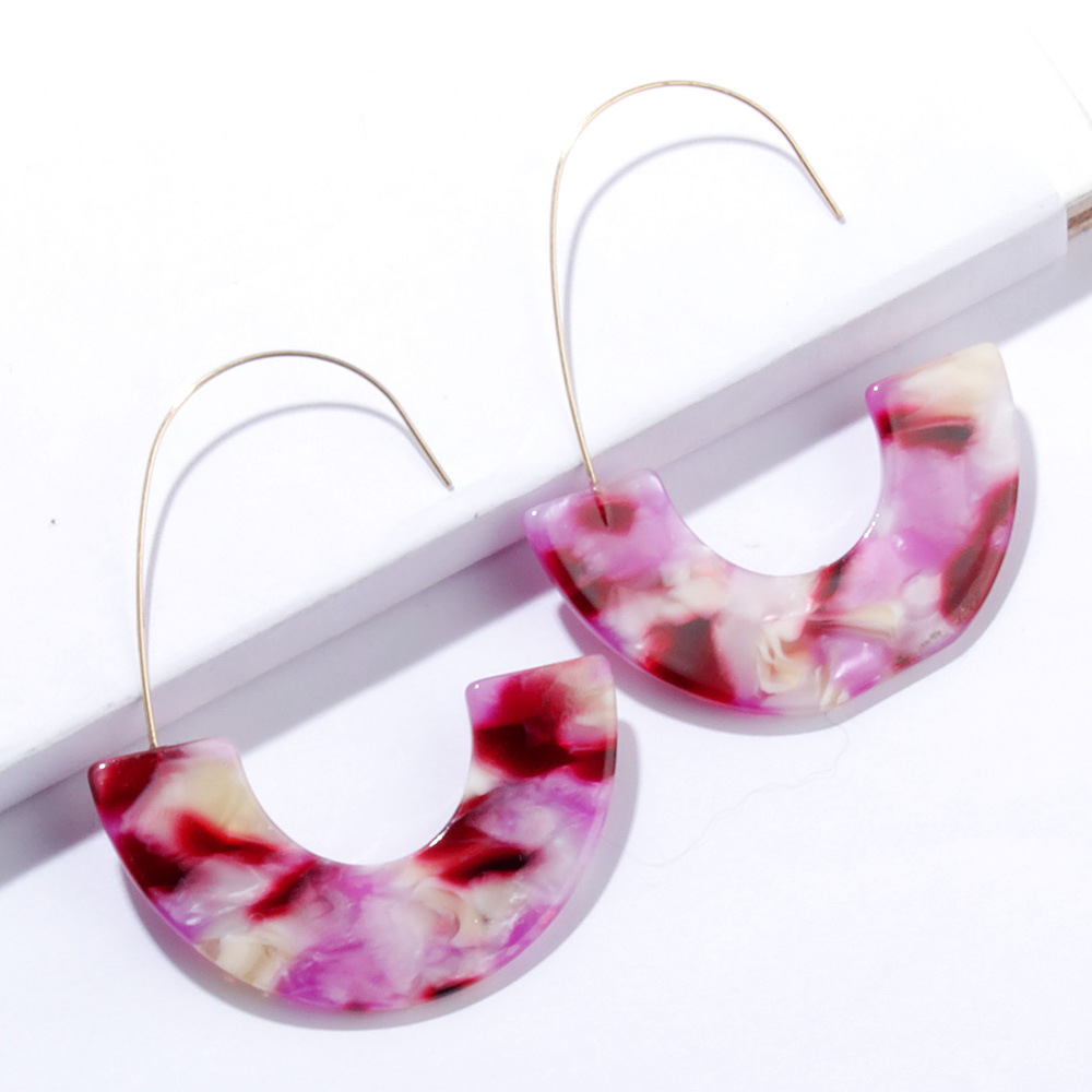 Acrylic earrings statement turtle ring earrings resin line pendant pendant earrings ladies fashion jewelry