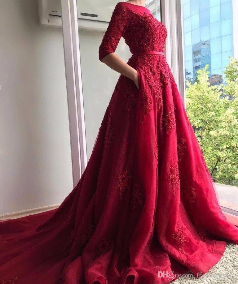 2019 Arabic Dubai Style Evening Dress Half Sleeves Burgundy Appliqued Pageant Formal Holiday Wear Prom Party Gown Custom Made Plus Size, Black
2019 Arabic Dubai Style Evening Dress Half Sleeves Burgundy Appliqued Pageant Formal Holiday Wear Prom Party Gown Custom Made Plus Size, Black
