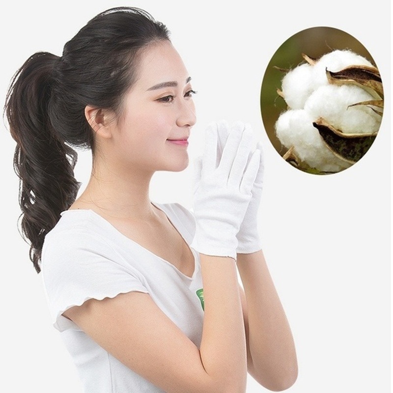 12pcs Soft White Cotton Gloves Garden Housework Protective Glove Inspection Work Wedding Ceremony Gloves Antistatic Reusable Wash3261838