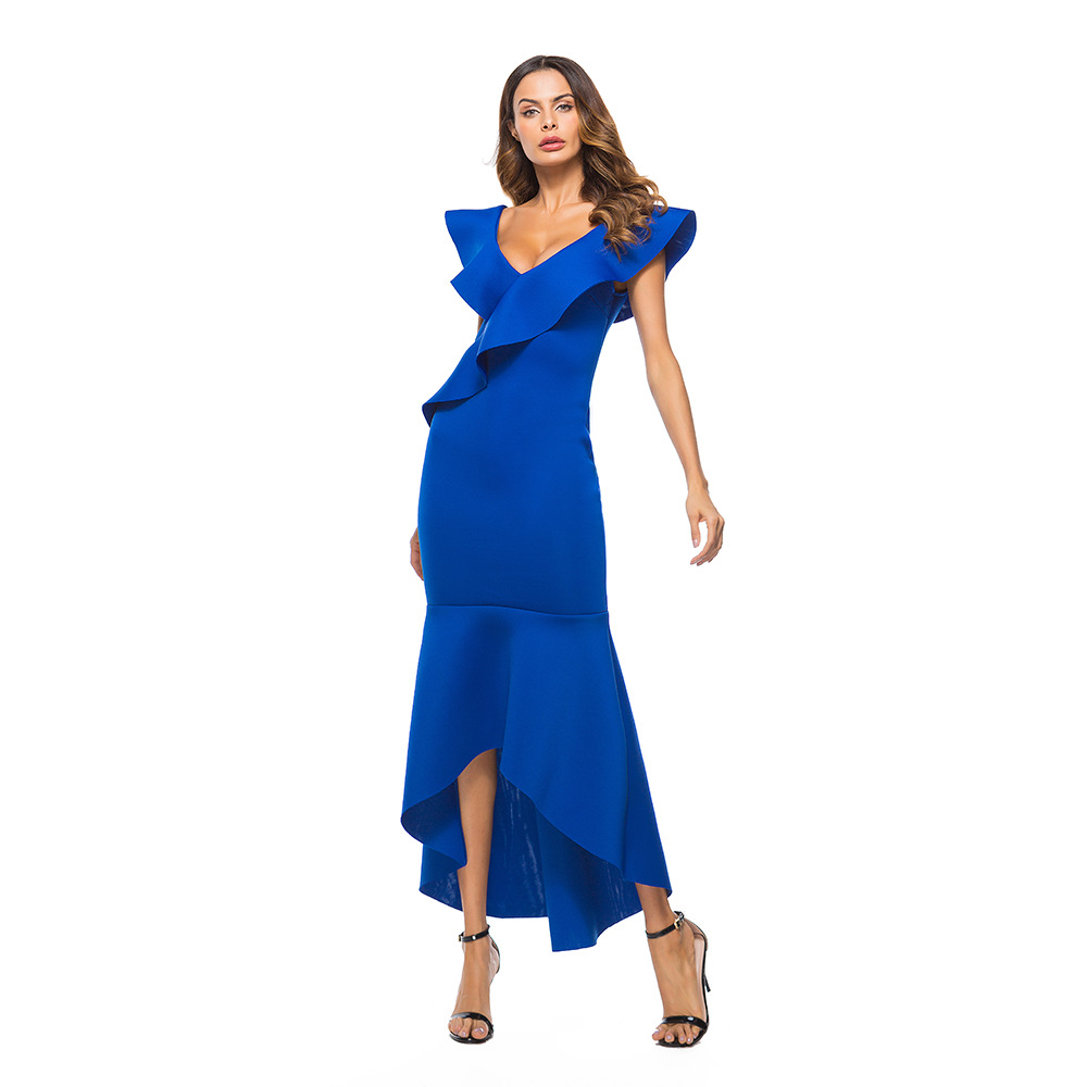 Summer irregular fishtail dress style evening for European and American women loved it so much, White
Summer irregular fishtail dress style evening for European and American women loved it so much, White