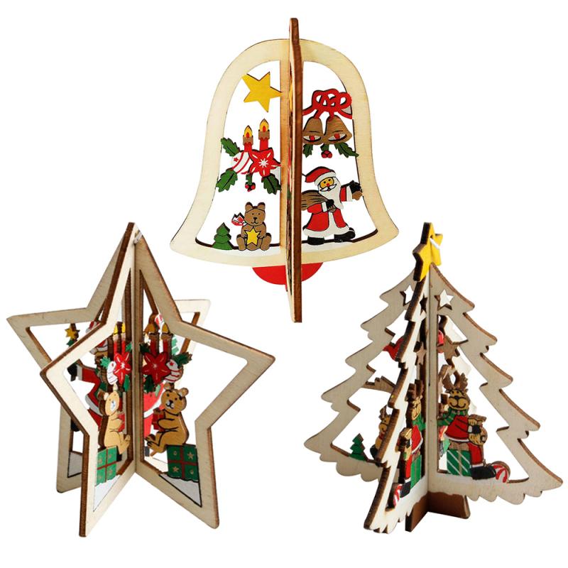 5Pcs/set2D 3D Christmas Ornament Wooden Hanging Pendants Star Xmas Tree Bell Christmas Decorations For Home Party New Year
5Pcs/set2D 3D Christmas Ornament Wooden Hanging Pendants Star Xmas Tree Bell Christmas Decorations For Home Party New Year