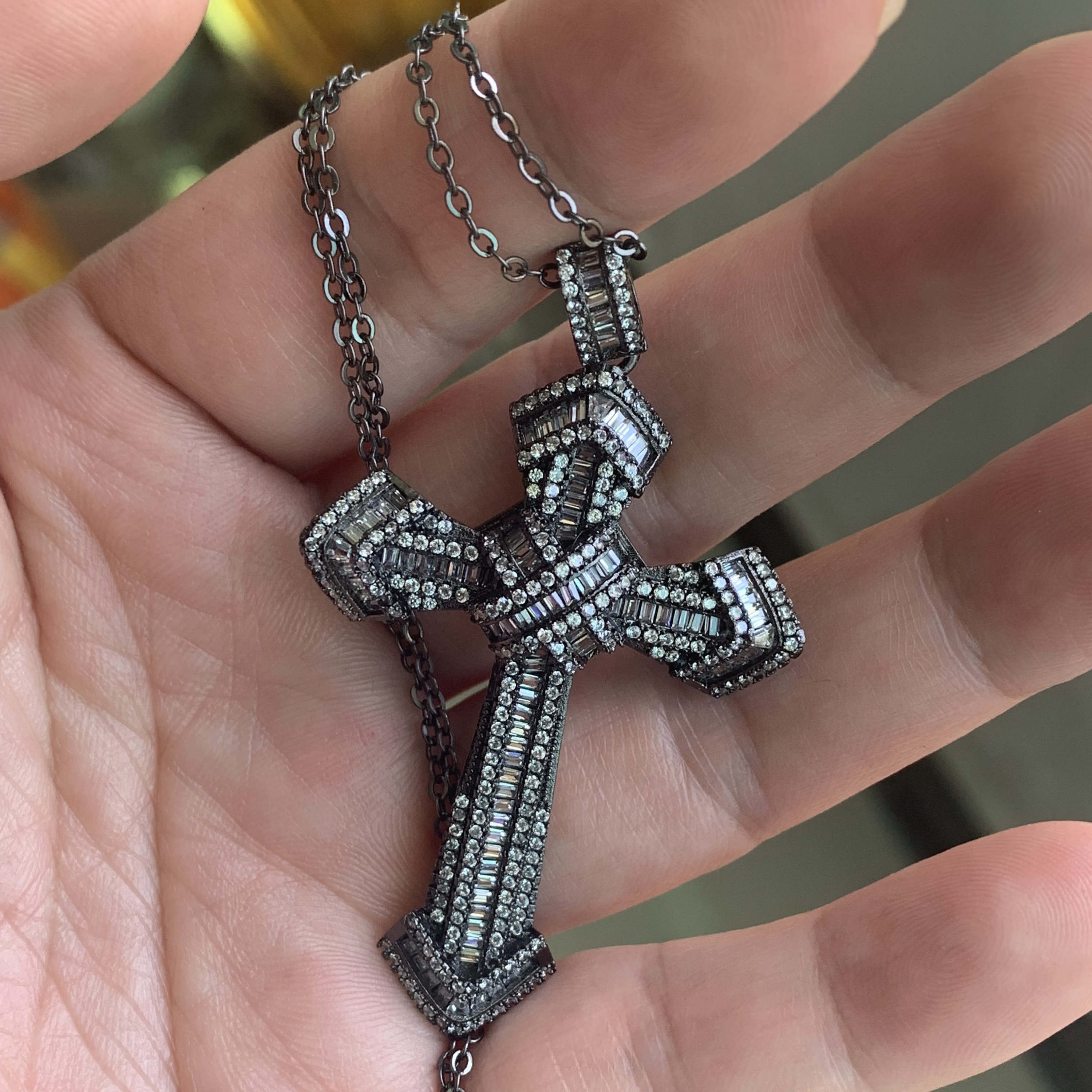 2024 Cross Pendant Necklace: 5A CZ Dia Chain, Sier & Gold, Fashion Jewelry Gift