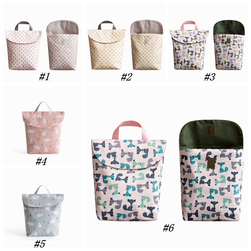 Baby Diaper Bags Maternity Bag Waterproof Wet Cloth Diaper Handbags Reusable Diaper Cover Dry Wet Bag for Mom Nappy Storage Bags ZZA1895