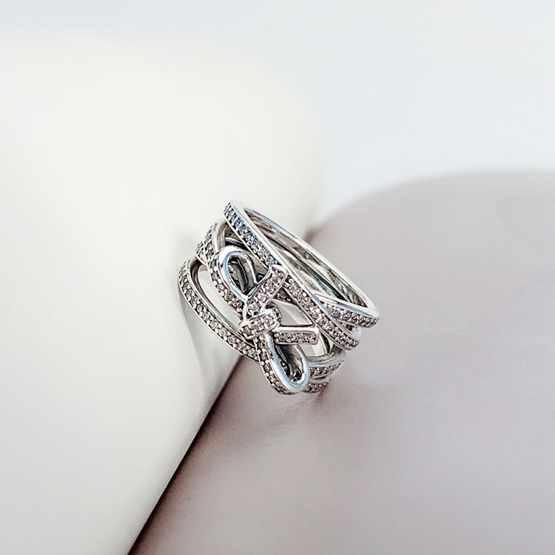 Wholesale-CZ diamond cross bow ring for Pandora 925 sterling silver jewelry delicate feeling ladies ring with original box
Wholesale-CZ diamond cross bow ring for Pandora 925 sterling silver jewelry delicate feeling ladies ring with original box