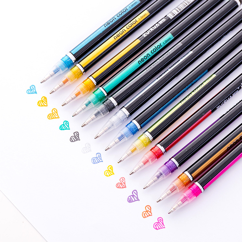 48 Colors Gel Pen Set Drawing Painting Colored Glitter Art Marker Pens School Student Office Writing Stationery Gifts Supplies