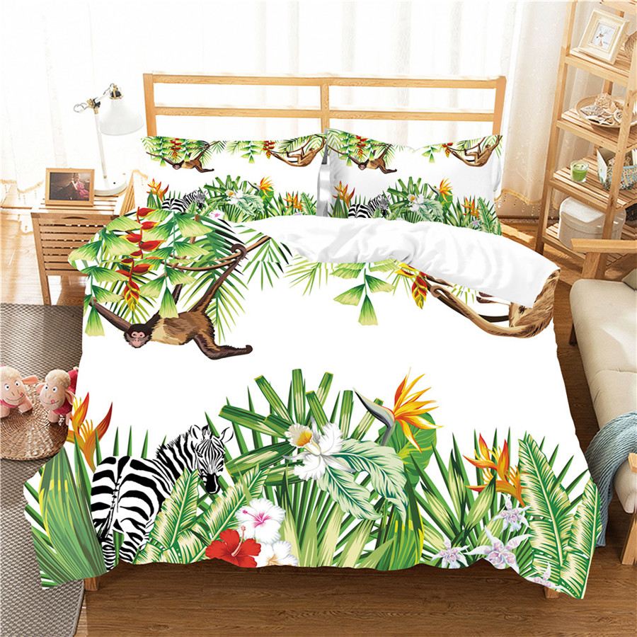 A Bedding Set 3D Printed Duvet Cover Bed Set Tropical Green Plant Home Textiles for Adults Bedclothes with Pillowcase #RDZW44, As pic
A Bedding Set 3D Printed Duvet Cover Bed Set Tropical Green Plant Home Textiles for Adults Bedclothes with Pillowcase #RDZW44, As pic