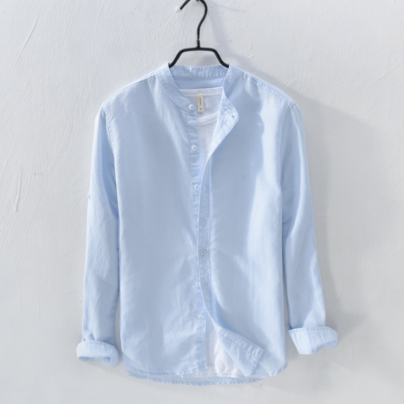 Spring Fashion Japan Style Solid Color Cotton Linen Stand Collar Long Sleeve Harajuku High Quality Soft Breathable Men's Shirts, White
Spring Fashion Japan Style Solid Color Cotton Linen Stand Collar Long Sleeve Harajuku High Quality Soft Breathable Men's Shirts, White