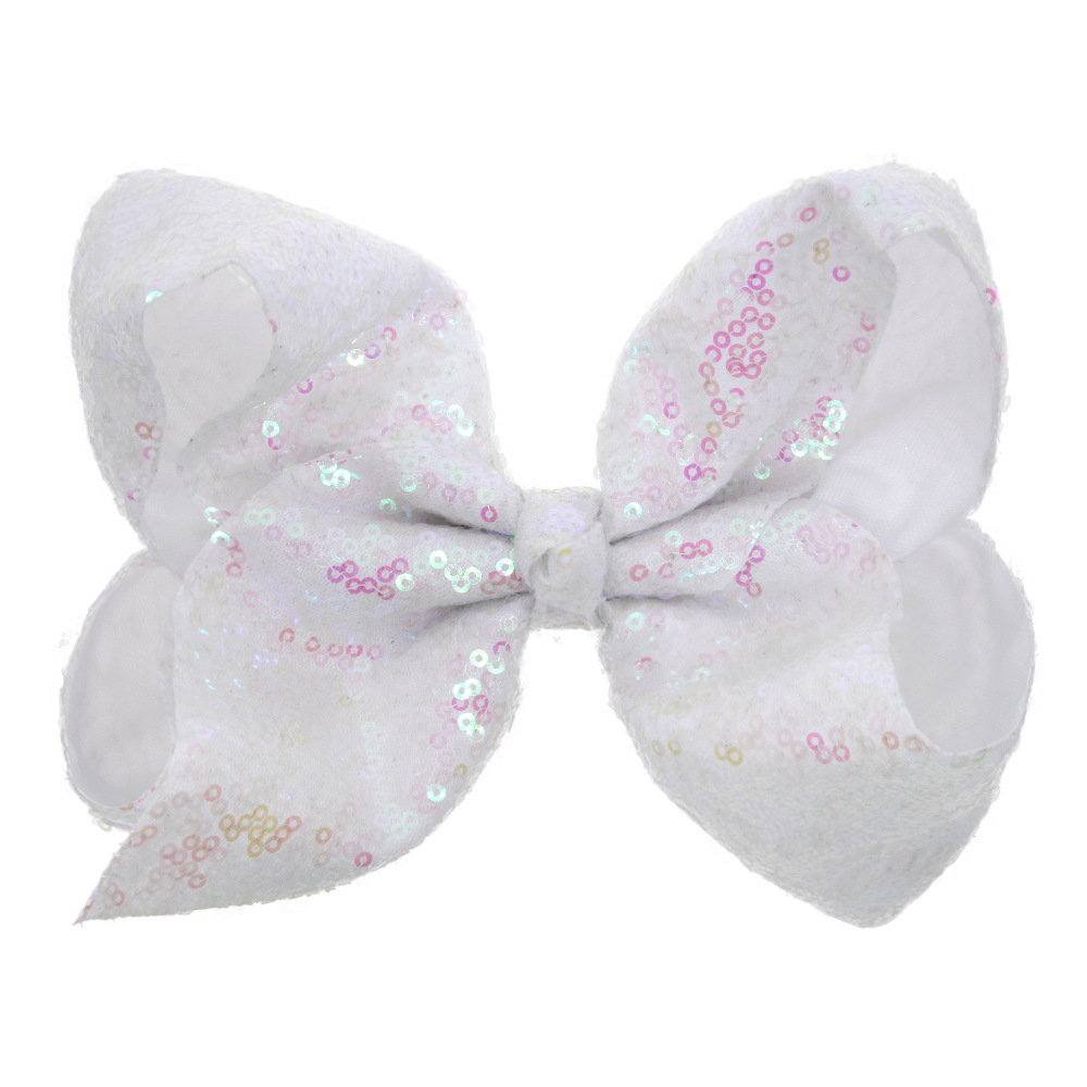 8 inch Big Large Sequin Grosgrain Ribbon Hair Bow Alligator Clips Barrette Bowknot Headwear Children Girls Hair Accessories