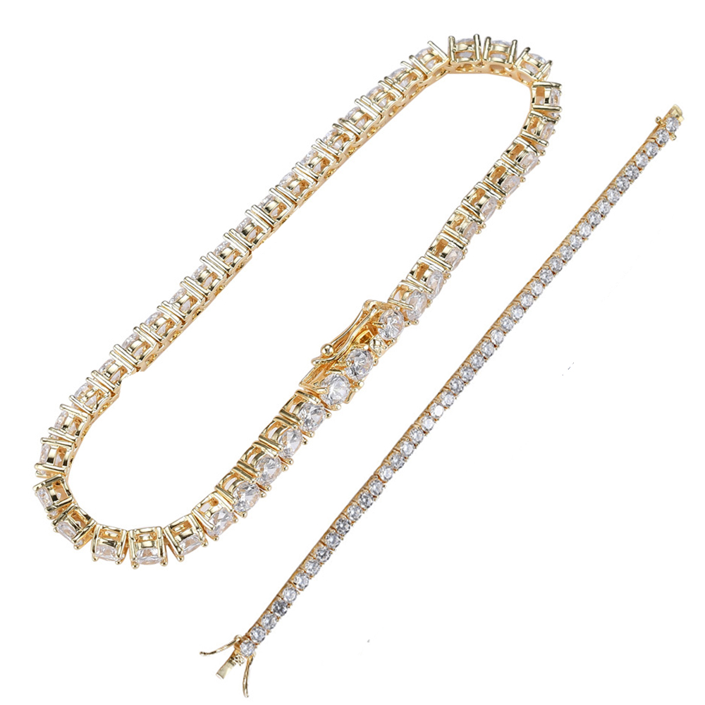 Custom size hip hop 5mm tennis chain copper micro pave zircon single row chain necklace bracelet set men women Jewelry
Custom size hip hop 5mm tennis chain copper micro pave zircon single row chain necklace bracelet set men women Jewelry