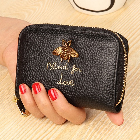 New fashion luxury designer card holder coin bag cute bee zipper genuine leather wallet for women girls, Blue
New fashion luxury designer card holder coin bag cute bee zipper genuine leather wallet for women girls, Blue