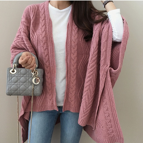 2019 Autumn Women Solid Color Cloak Oversize Chunky Cardigan Three Quarter Batwing Sleeve Shawl Lazy oaf, Black
2019 Autumn Women Solid Color Cloak Oversize Chunky Cardigan Three Quarter Batwing Sleeve Shawl Lazy oaf, Black