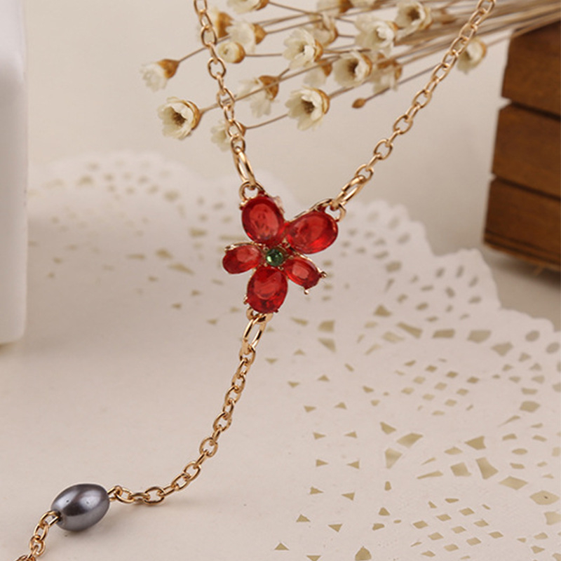 Red Crystal Necklace five-petaled red flowers with water drop Crystal fashion neccklace gift for her
Red Crystal Necklace five-petaled red flowers with water drop Crystal fashion neccklace gift for her