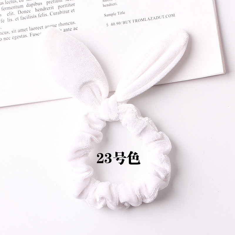 Women Girls Velvet Bunny Ears Elastic Hair rope Hair Ties Accessories Ponytail Rabbit ears Headband Children Scrunchy Hairbands 50pcs FJ3363