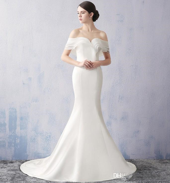 White Ivory Satin Prom Dress Lace -Up Strapless Organza Ruffles Mermaid Evening Formal Dresses