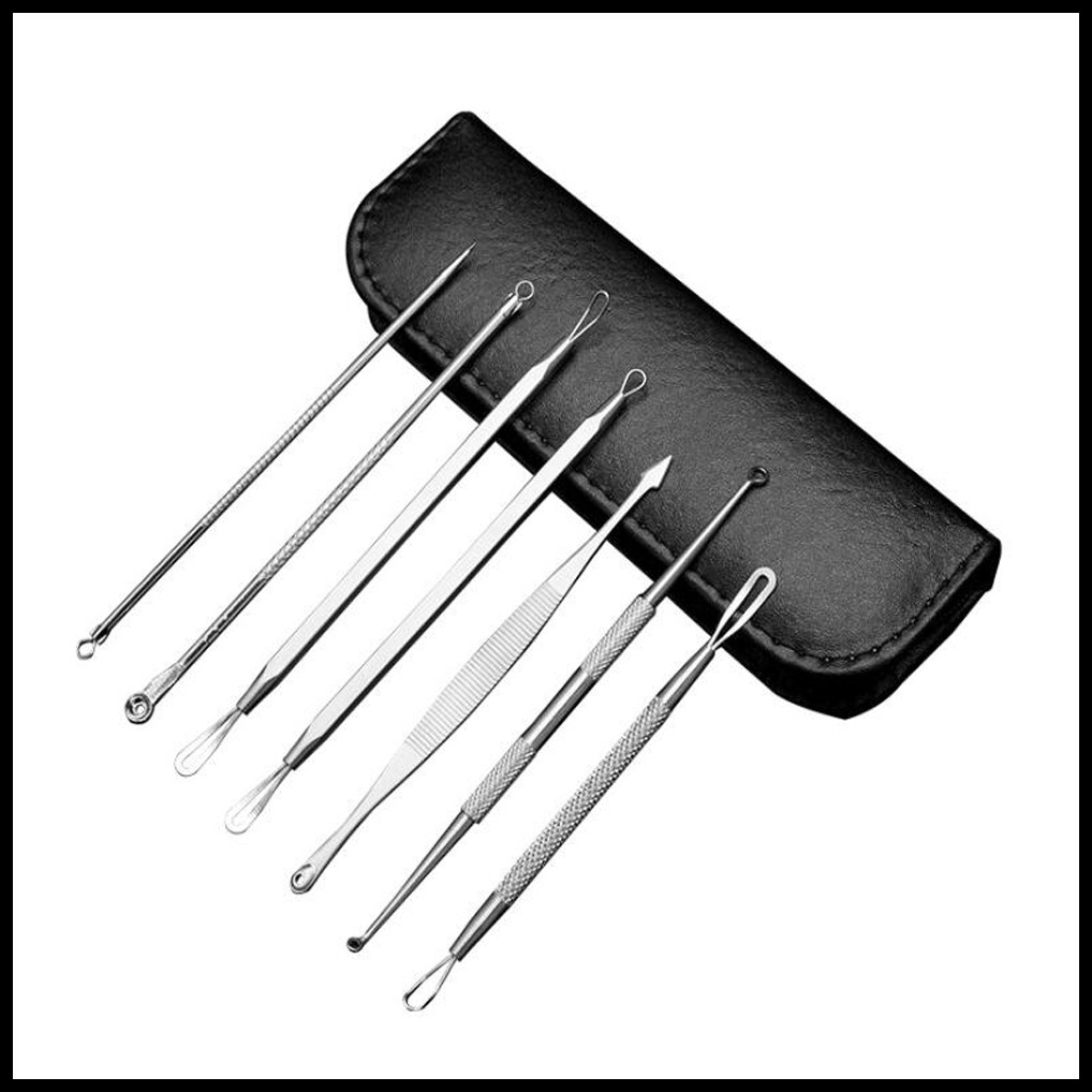 STOCK 7pcs/set Stainless Steel Black head Remover Tool Kit Professional Blackhead Acne Comedone Pimple Blemish Extractor Beauty Tool
STOCK 7pcs/set Stainless Steel Black head Remover Tool Kit Professional Blackhead Acne Comedone Pimple Blemish Extractor Beauty Tool