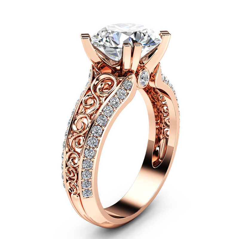 Charming Ladies Hollow Pattern White Zircon Ring Plated Rose Gold Color Women Wedding Engagement Ring Jewelry Gifts Size 6-10
Charming Ladies Hollow Pattern White Zircon Ring Plated Rose Gold Color Women Wedding Engagement Ring Jewelry Gifts Size 6-10