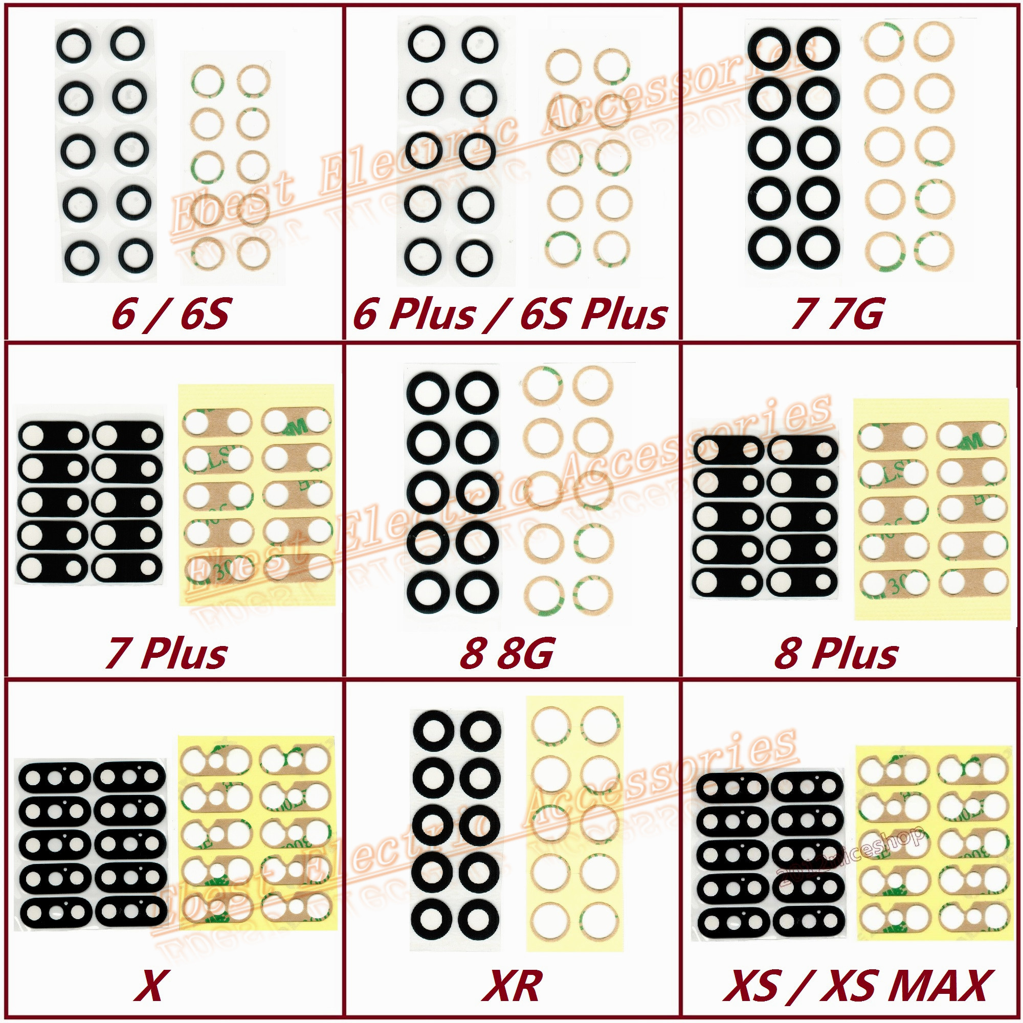 10pcs New Rear Back Camera Lens Glass Ring Cover Adhesive For iPhone 6 6S 7 8 Plus X XS XS Max XR
10pcs New Rear Back Camera Lens Glass Ring Cover Adhesive For iPhone 6 6S 7 8 Plus X XS XS Max XR