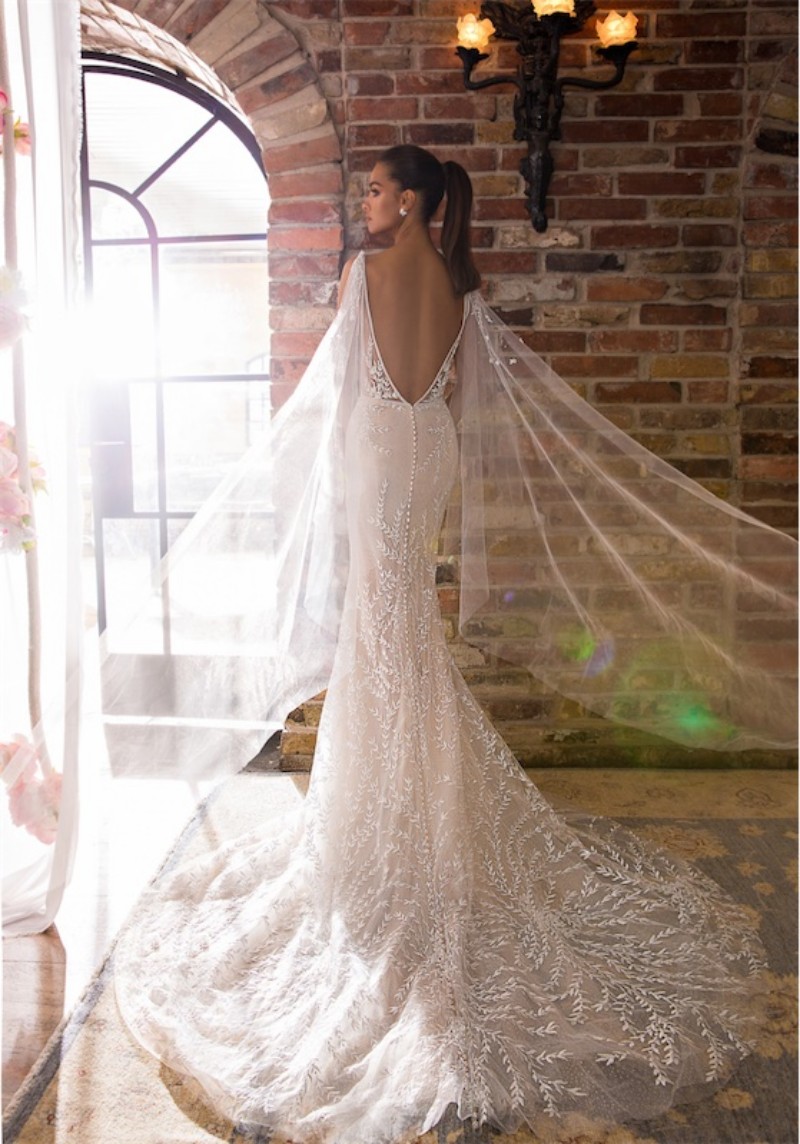 elihav sasson mermaid wedding dresses with wrap sexy spaghetti neck full lace backless sweep train trumpat bridal gowns