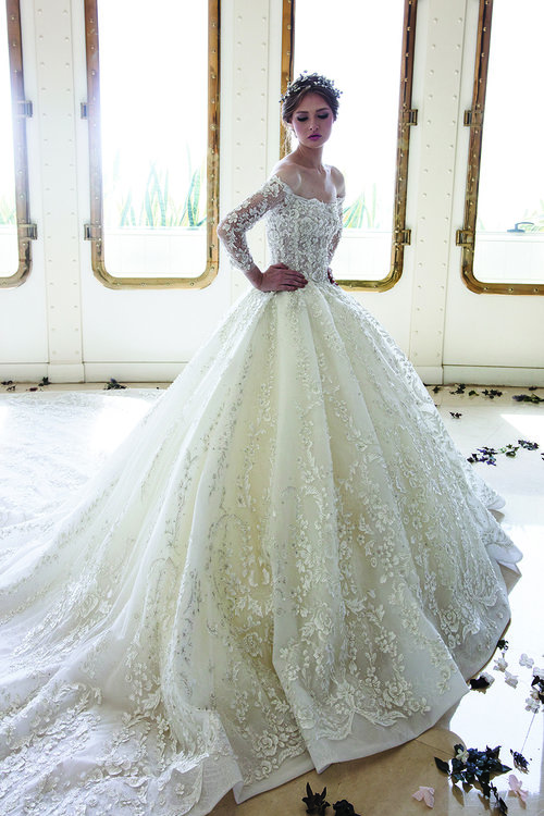 Ziad Nakad Ball Gown Wedding Dresses 2019 Off Shoulder Lace Appliques Vintage Chapel Wedding Dress Bridal Gowns Vestido De Novia