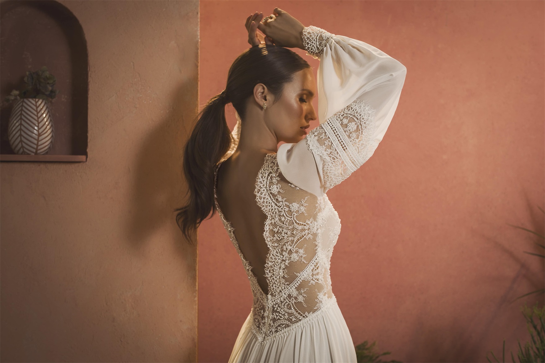 A e Bridal Gowns Lace Beaded Long Sleeves Tassel or Length Vestidos De Novia Custom Made Bohemian Wedding Dress
