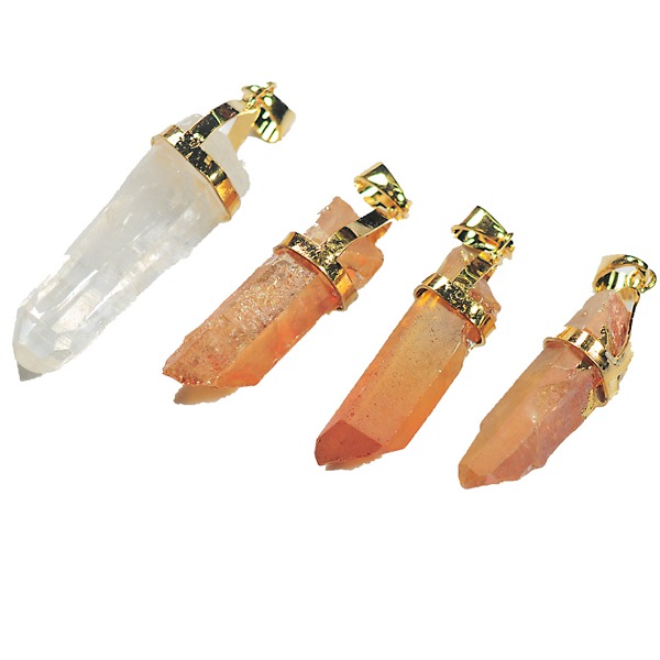 Natural Quartz Crystal Column Pendant Crystal Cluster Necklace Ladies Jewelry Collection Popular Atmosphere Simple