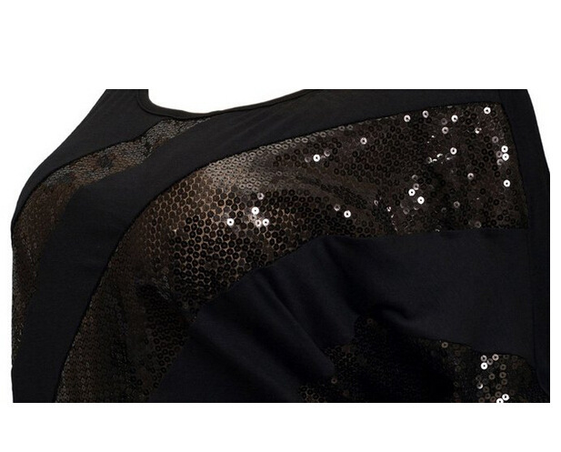 Texiwas Women Plus Size Glitter Blouse Off Shoulder Batwing Shirts Sequined Tops Female Tunic Shirt Loose Streetwear Y19050501