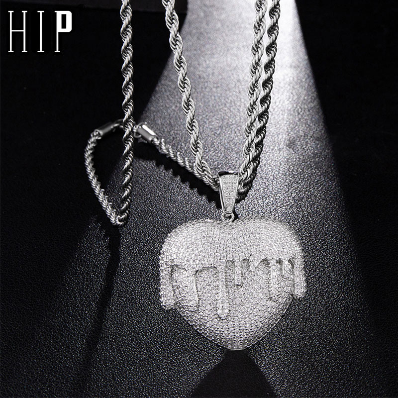 Hip Hop Bling Shiny Iced Out Micro Paved CZ Heart Drop Necklaces & Pendants For Men Rapper Jewelry With Tennis Chain
Hip Hop Bling Shiny Iced Out Micro Paved CZ Heart Drop Necklaces & Pendants For Men Rapper Jewelry With Tennis Chain