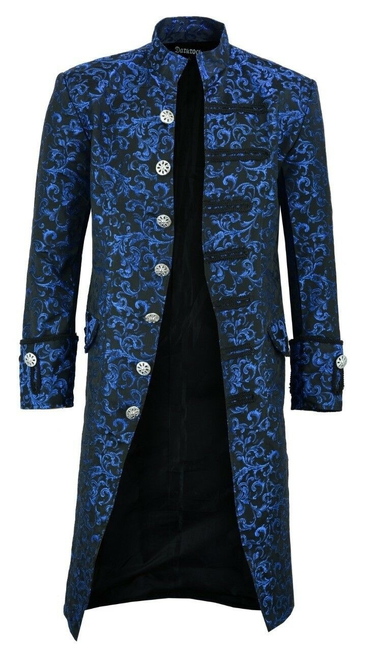 Mens Gothic Tailcoat Jacket Vintage Black Steampunk Victorian Long Coat Men Party Cosplay Prom Suit Blazer Men DJ Club Costume