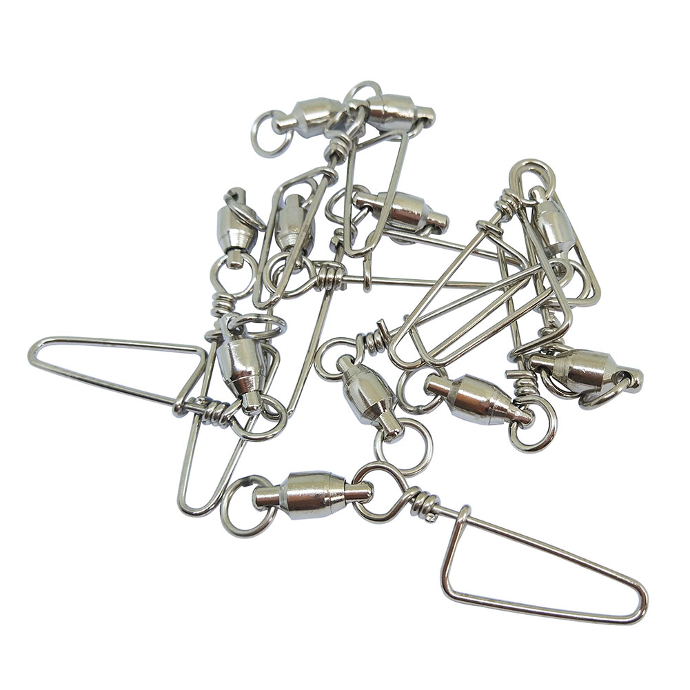 100 PCS Fishing Ball Bearing Swivel with Coastlock Snap Welded RingHigh Strength Saltwater Standard High Strength 26Lb to 500Lb